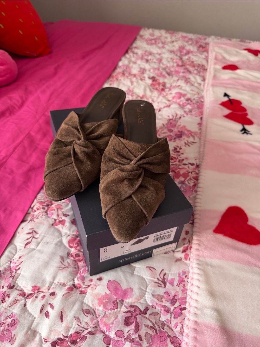 Splendid Brown Suede Knot-Front Mule